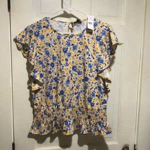 Ann Taylor Flutter Sleeve Top